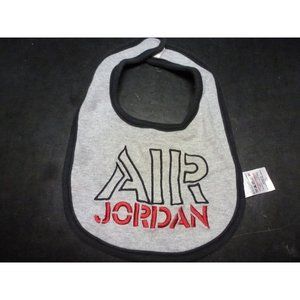 Air Jordan Black, Gray, Red Baby Bib One Size
